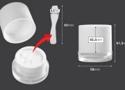 Akrilna kutijica 30mL za kremu sa plastičnim belim zatvaračem, međupoklopcem i spatulom