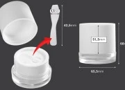 Akrilna kutijica 50mL za kremu sa plastičnim belim zatvaračem, međupoklopcem i spatulom Akrilna kutijica 50mL za kremu sa plastičnim belim zatvaračem, međupoklopcem i spatulom