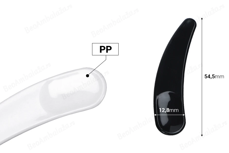 Plastična spatula za kreme (PP) 54,5 mm u beloj ili crnoj boji - 50 kom-dimenzije_slike