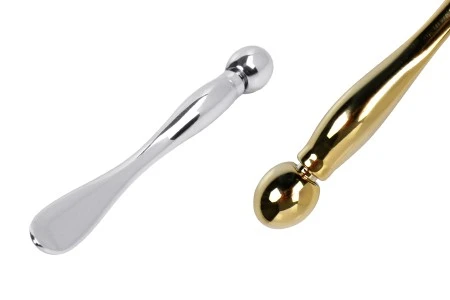 Plastična spatula za kreme (ABS) 78 mm sa okruglim krajem u zlatnoj ili srebrnoj boji - 24 kom-1
