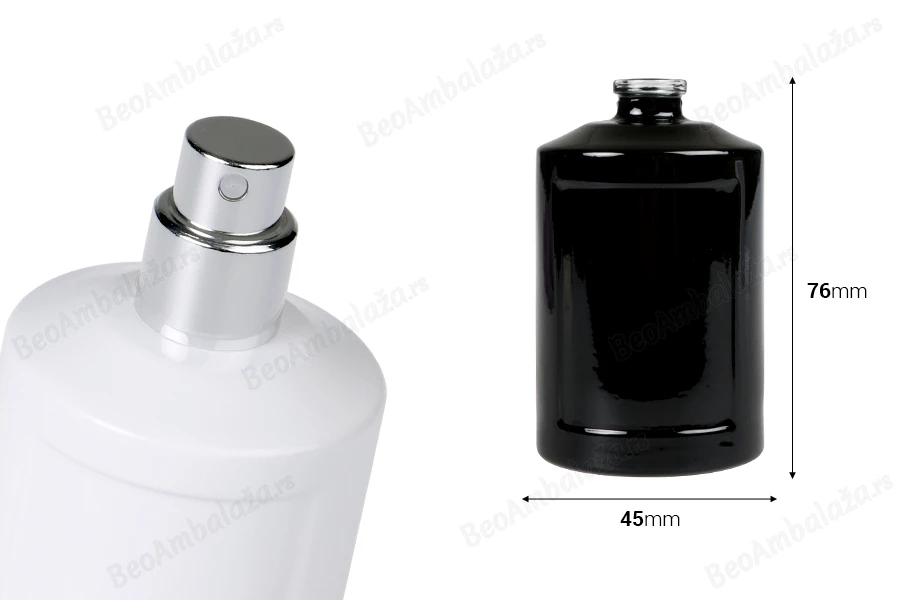 Cilindrična staklena parfemska flašica 50 mL sa Crimp sigurnosnim zatvaranjem 15 mm-dimenzije_slike