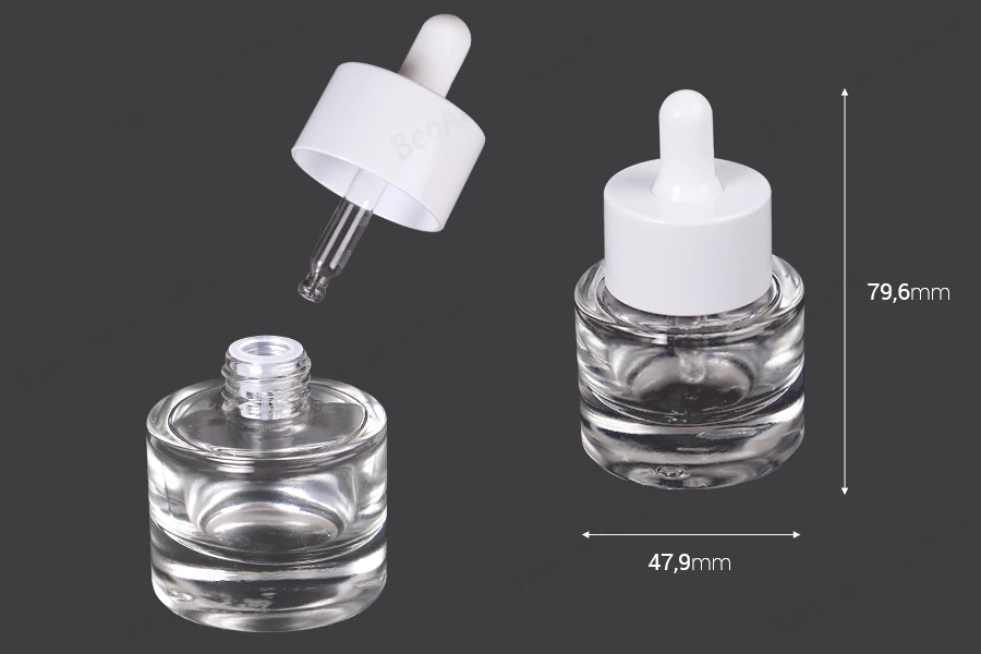 Staklena bočica 20 mL sa pipetom i drenažnim elementom-dimenzije_slike
