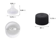Plastični zatvarač sa unutrašnjim konusnim čepom PP18 - 20 kom Plastični zatvarač sa unutrašnjim konusnim čepom PP18 - 20 kom-dimenzije_slike