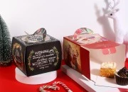 Božićna kartonska poklon kutijica 150x150x130 mm sa prozorom i drškom  - 10 kom-grupa_slika