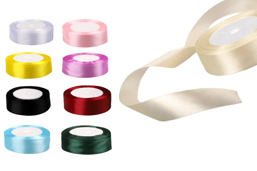 Satenska Božićna traka širine 25mm za dekoraciju u više boja - 22,8m-slika_proizvoda