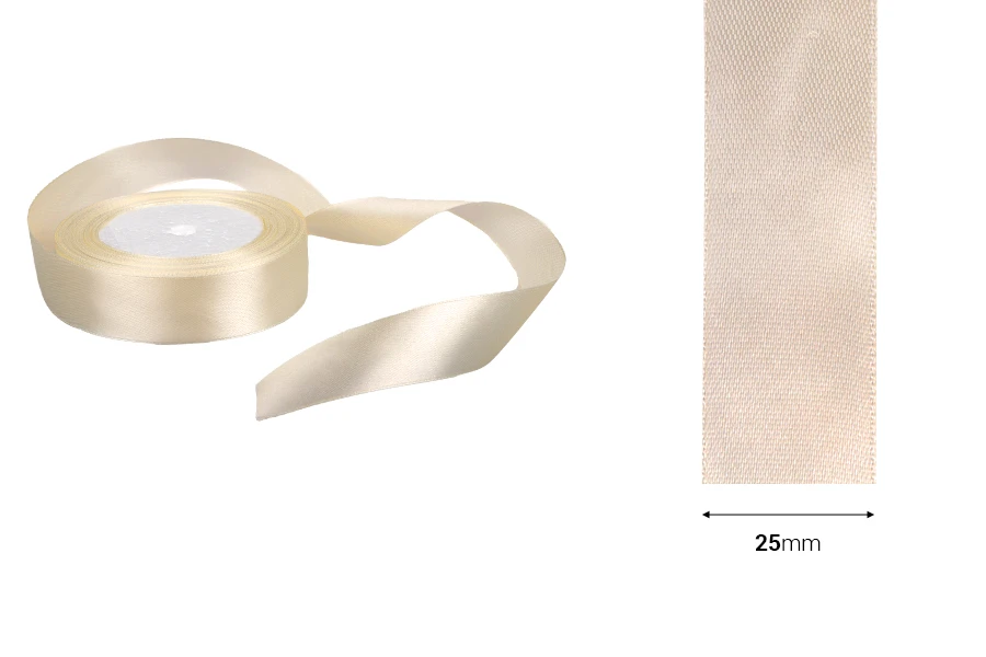 Satenska Božićna traka širine 25mm za dekoraciju u više boja - 22,8m-dimenzije_slike