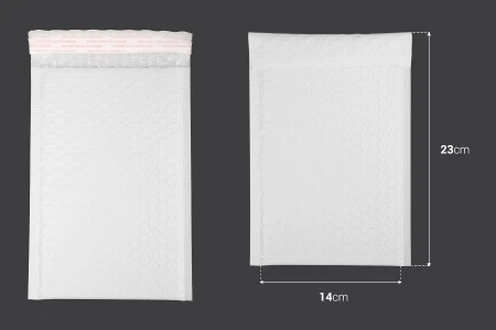 Bela mat koverta sa pucketavom folijom 14x23cm - 10 kom-2