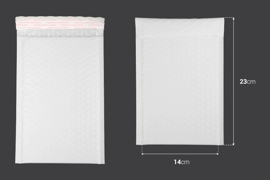 Bela mat koverta sa pucketavom folijom 14x23cm - 10 kom