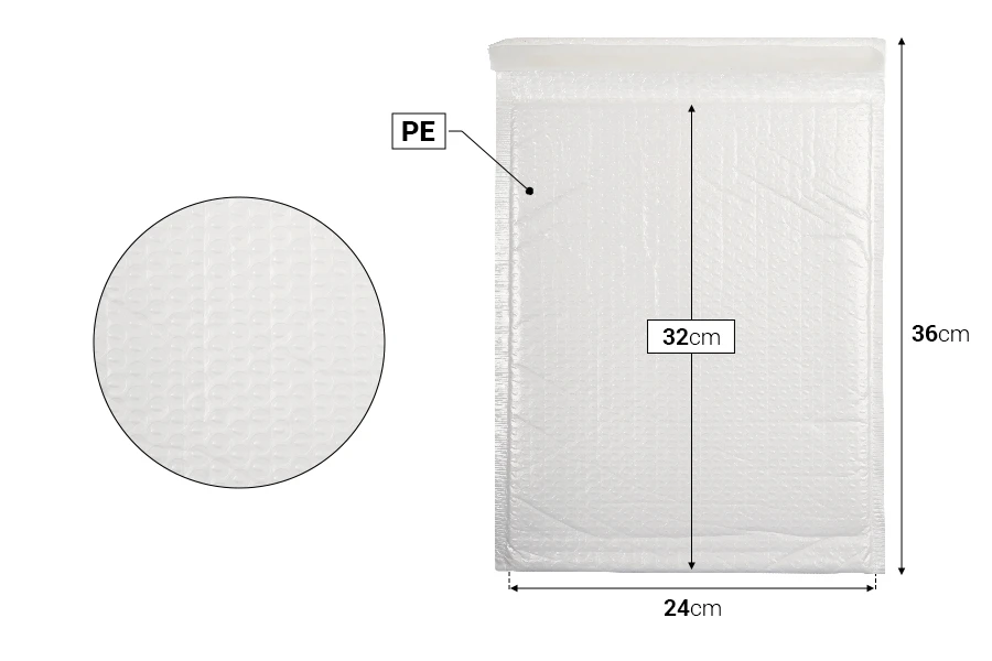 Bela mat koverta sa pucketavom folijom 24x32cm - 10 kom Bela mat koverta sa pucketavom folijom 24x32cm - 10 kom