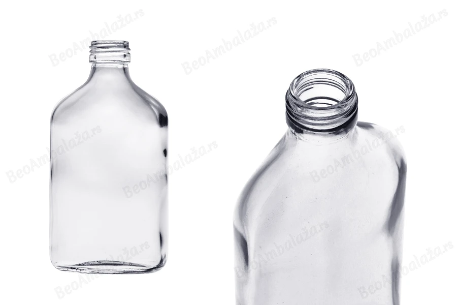 Staklena pljosnata obla flaša 200mL - 40 kom-slika_proizvoda