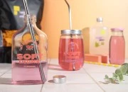 Staklena pljosnata obla flaša 200mL - 40 kom Staklena pljosnata obla flaša 200mL - 40 kom