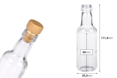 Staklena minijaturna bočica 50mL-2