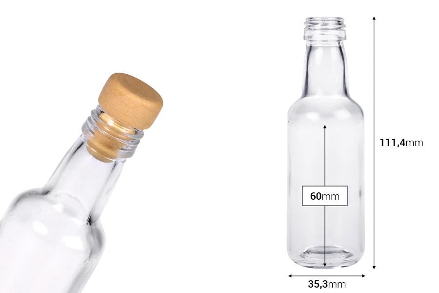 Staklena minijaturna bočica 50mL Staklena minijaturna bočica 50mL
