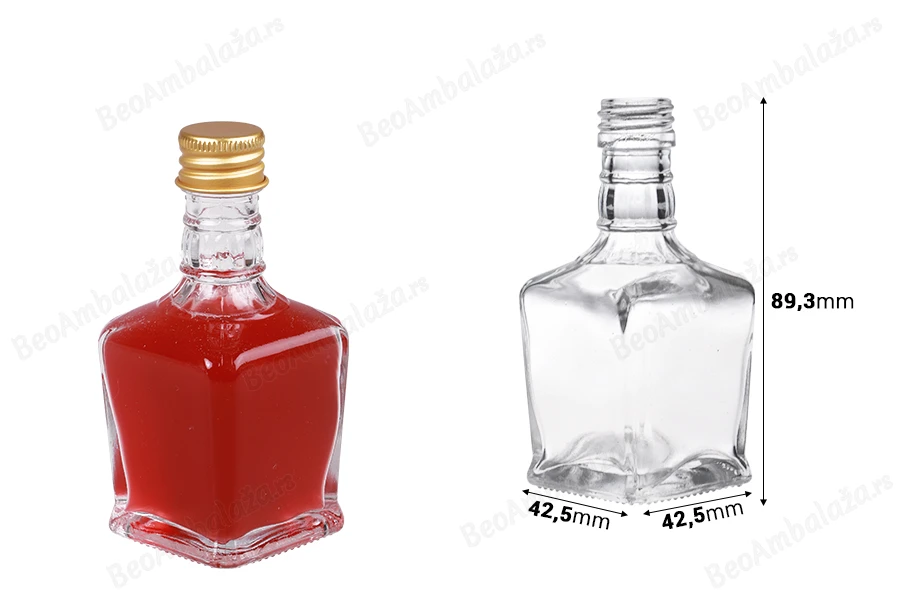 Staklena flaša 50 ml za liker – 6 kom-dimenzije_slike
