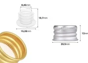 Navojni aluminijumski zatvarač (PP18) sa unutrašnjom zaptivkom i plastičnim čepom