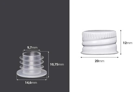 Navojni aluminijumski zatvarač (PP18) sa unutrašnjom zaptivkom i plastičnim čepom-2