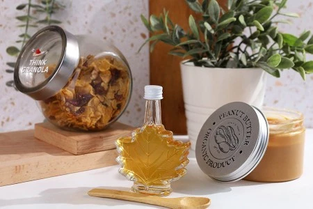 Staklena flaša 50 ml (PP18) u obliku lista – 6 kom-3