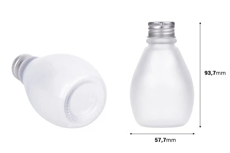 Staklena bočica 100 ml peskirana sa aluminijumskim zatvaračem – 6 kom-2