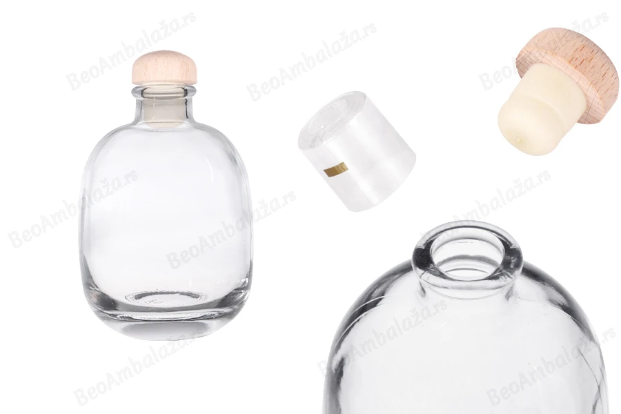 Elegantna bočica 250 ml sa čepom i termoskupljajućom kapicom-slika_proizvoda