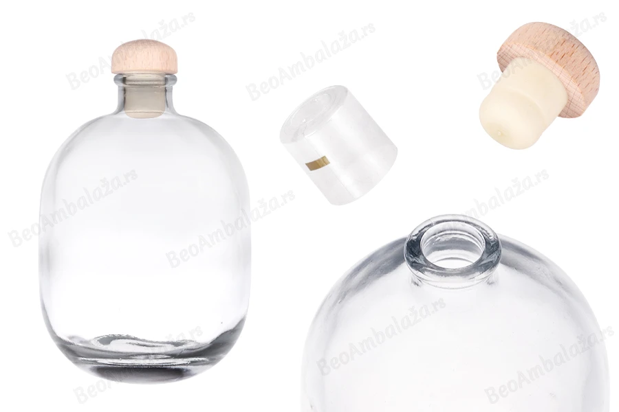 Elegantna bočica 500 ml sa čepom i termoskupljajućom kapicom-slika_proizvoda