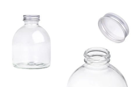 Staklena bočica okrugla 500 ml sa aluminijumskim zatvaračem - 6 kom-1