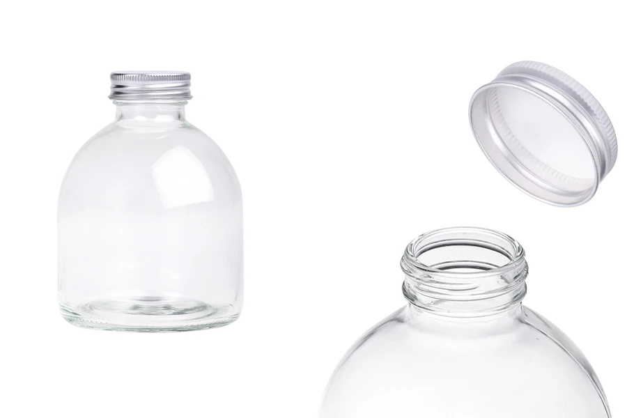 Staklena bočica okrugla 500 ml sa aluminijumskim zatvaračem - 6 kom Staklena bočica okrugla 500 ml sa aluminijumskim zatvaračem - 6 kom