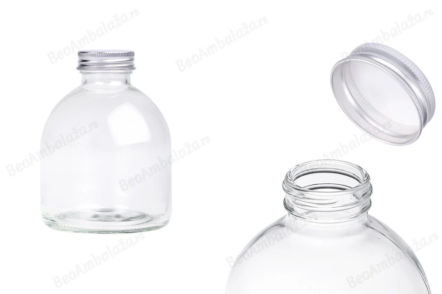 Staklena bočica okrugla 500 ml sa aluminijumskim zatvaračem - 6 kom-slika_proizvoda
