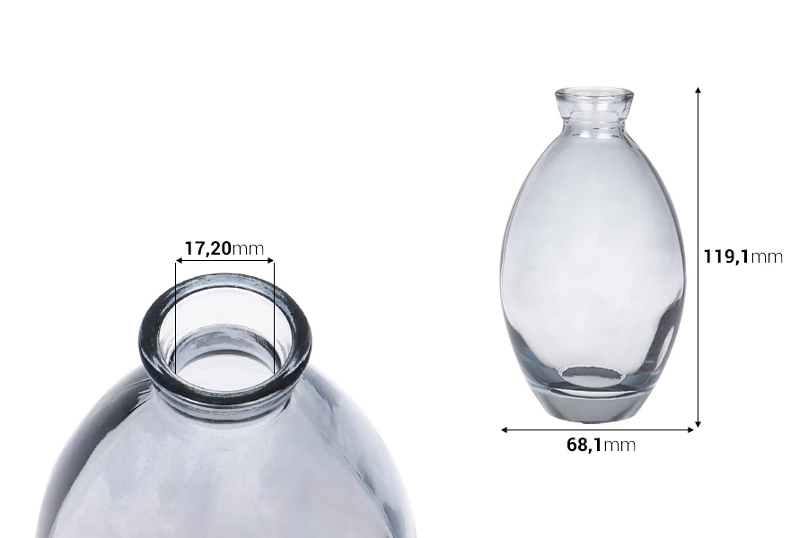 Staklena siva bočica 200 ml za osveživač prostora Staklena siva bočica 200 ml za osveživač prostora