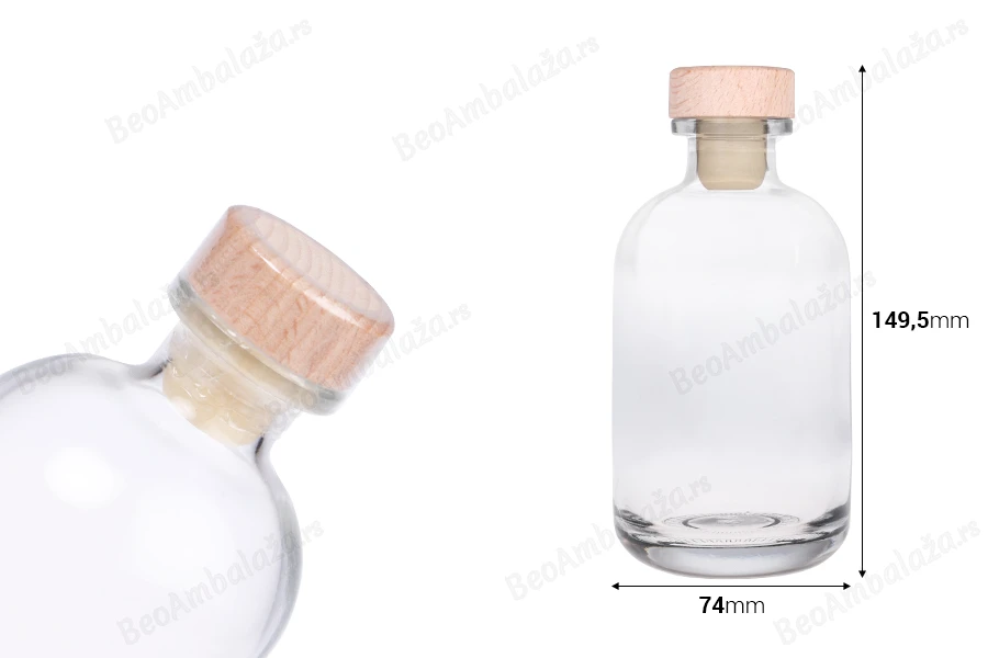 Elegantna bočica 250 ml sa čepom i termoskupljajućom kapicom-dimenzije_slike