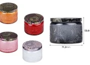 Staklena teglica sa reljefom 120 ml cilindrična sa aluminijumskim zatvaračem u različitim bojama Staklena teglica sa reljefom 120 ml cilindrična sa aluminijumskim zatvaračem u različitim bojama