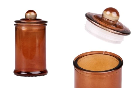Staklena tegla 150 ml karamel sa staklenim poklopcem i hermetičkim zatvaranjem-1