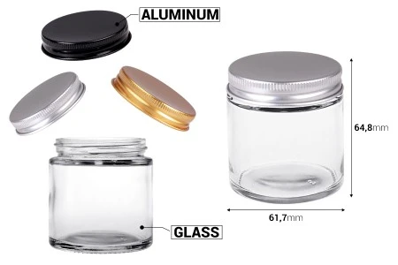 Staklena tegla 100ml providna sa aluminijumskim zatvaračem i unutrašnjom zaptivkom - 6 kom-2