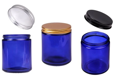 Staklena tegla 250ml plava sa aluminijumskim zatvaračem i unutrašnjom zaptivkom - 6 kom-1
