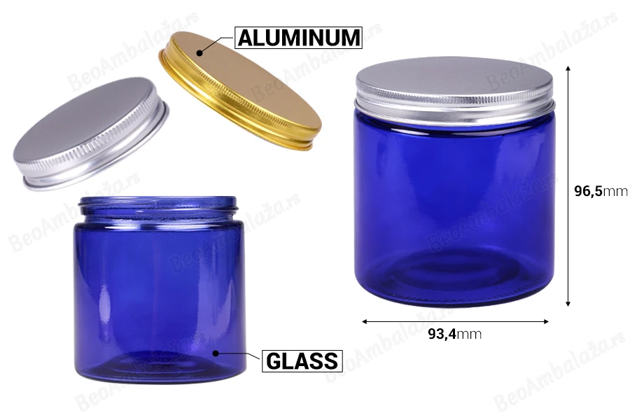 Staklena tegla 500ml plava sa aluminijumskim zatvaračem i unutrašnjom zaptivkom - 6 kom-dimenzije_slike