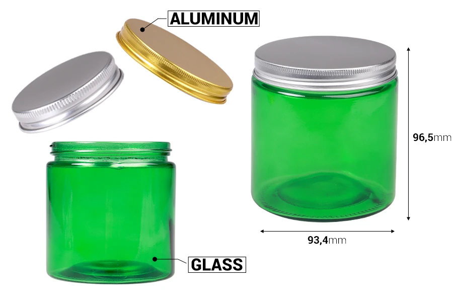 Staklena tegla 500 ml zelena sa aluminijumskim zatvaračem sa unutrašnjom zaptivkom – 6 kom Staklena tegla 500 ml zelena sa aluminijumskim zatvaračem sa unutrašnjom zaptivkom – 6 kom