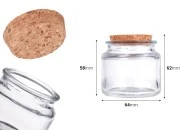 Staklena teglica providna 100 ml sa plutanim čepom Staklena teglica providna 100 ml sa plutanim čepom