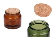 Staklena teglica karamel ili zelena 100 ml sa plutanim čepom