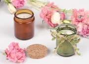 Staklena teglica karamel ili zelena 200 ml sa plutanim čepom