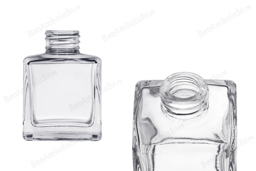 Četvrtasta staklena bočica 100 mL (PP 28), pogodna za osveživače prostora-slika_proizvoda