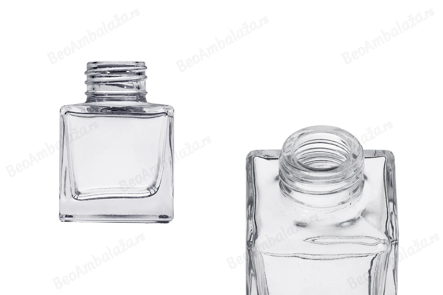 Četvrtasta staklena bočica 50 mL (PP 28), pogodna za osveživače prostora-slika_proizvoda