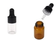 Staklena providna ili karamel bočica 2 mL sa pipetom - 12 kom