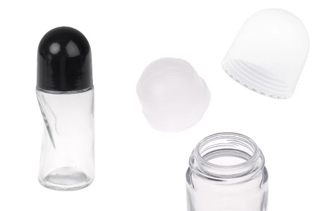 Roll - on staklena bočica 50mL sa crnim ili belim zatvaračem-1