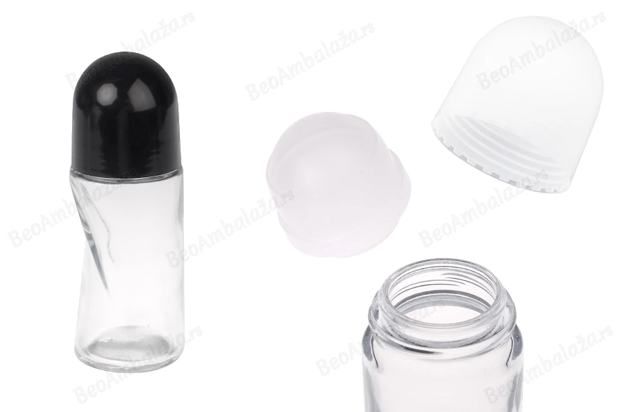 Roll - on staklena bočica 50mL sa crnim ili belim zatvaračem-slika_proizvoda