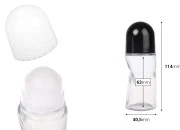Roll - on staklena bočica 50mL sa crnim ili belim zatvaračem