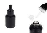 Staklena crna mat bočica 30 mL sa crnom pipetom