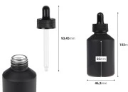 Staklena crna mat bočica 60 mL sa crnom pipetom