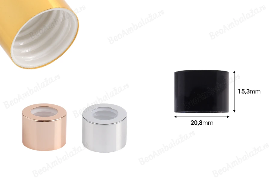 Zatvarač - aluminijumski prsten sa plastičnim unutrašnjim čepom-dimenzije_slike