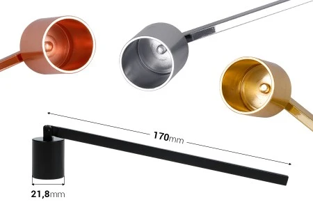 Metalni aparat za gašenje sveća (Inox) u crnoj boji-2
