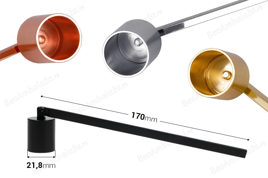 Metalni aparat za gašenje sveća (Inox) u crnoj boji-dimenzije_slike