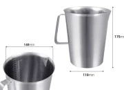 Posuda od nerđajućeg čelika (Inox) sa menzurom i drškom 2000mL-